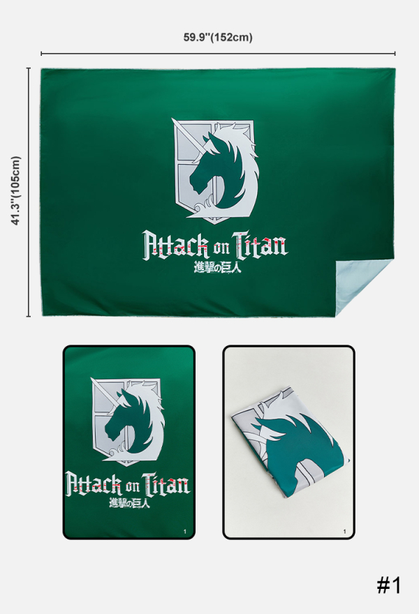 Official Licensed Attack on Titan Survey Corps & Military Police Emblem Wall Tapestry