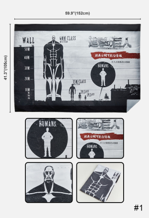 Official Licensed Attack on Titan Colossal Titan The Armored Titan Wall Tapestry