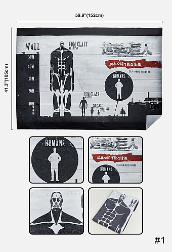 Official Licensed Attack on Titan Colossal Titan The Armored Titan Wall Tapestry