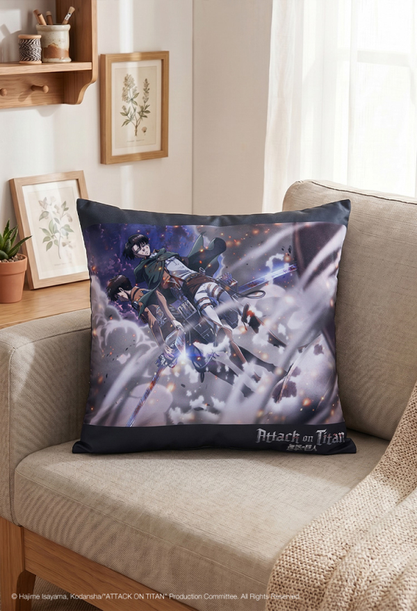 Officially Licensed Attack on Titan Eren Mikasa Levi Armin Colossal Titan Pillow Cover