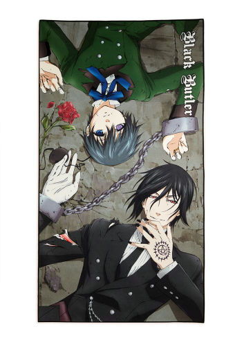 Officially Licensed Black Butler Ciel Sebastian Anime Bath Towel