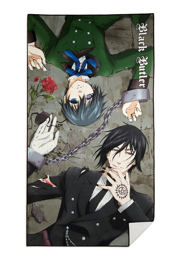 Officially Licensed Black Butler Ciel Sebastian Anime Bath Towel