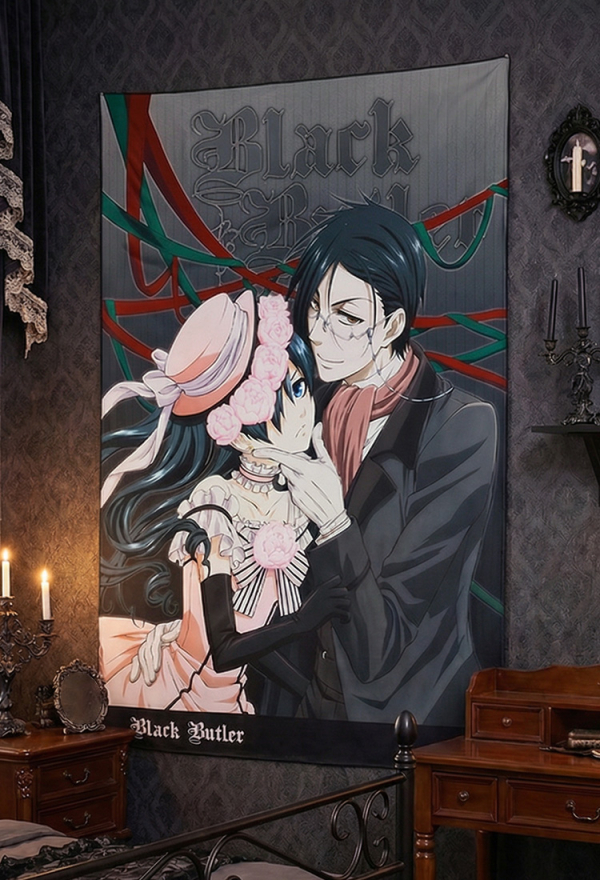 Officially Licensed Black Butler Ciel and Sebastian Tapestry