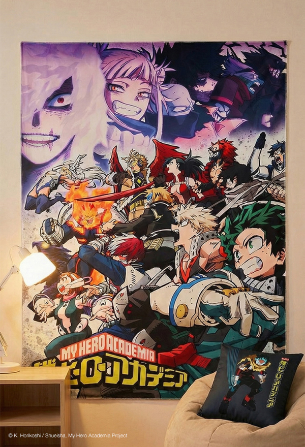 Officially Licensed My Hero Academia Anime Wall Tapestry Hero vs Villain