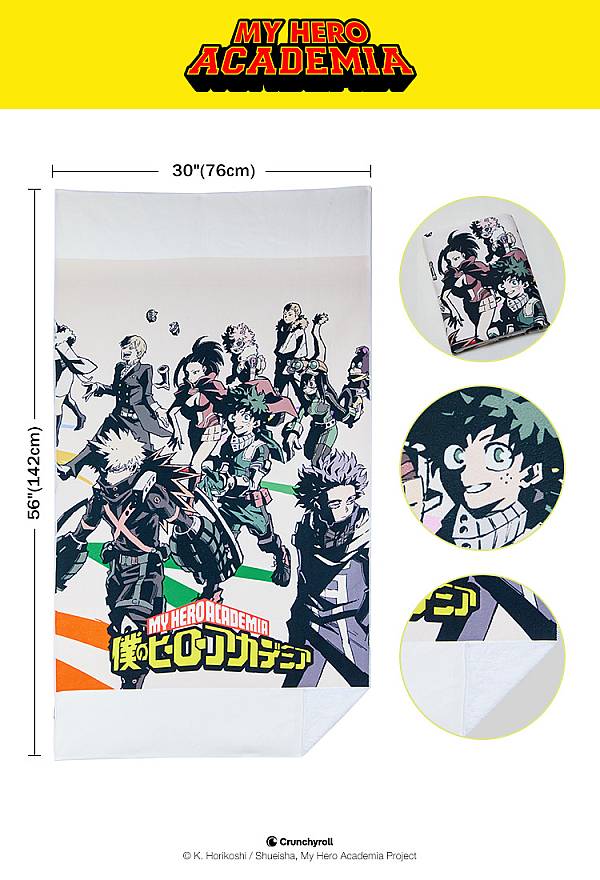 Officially Licensed My Hero Academia Bath Towel with Character Print - 2 Styles