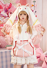 Officially Licensed Puella Magi Madoka Magica Kyubey-Inspired Plush Ears Hat