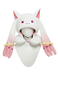 Officially Licensed Puella Magi Madoka Magica Kyubey Travel Pillow Hooded Neck Pillow