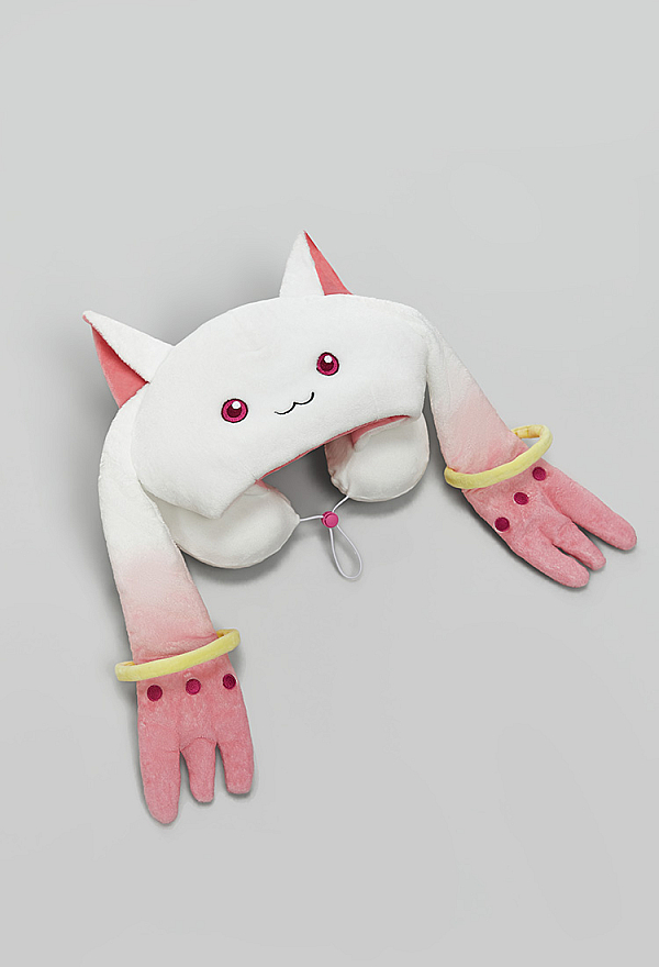 Officially Licensed Puella Magi Madoka Magica Kyubey Travel Pillow Hooded Neck Pillow