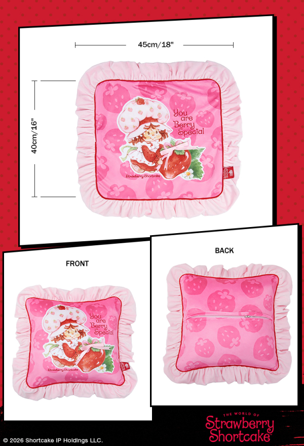 Officially Licensed Strawberry Shortcake Pink Pillow Cover No Insert