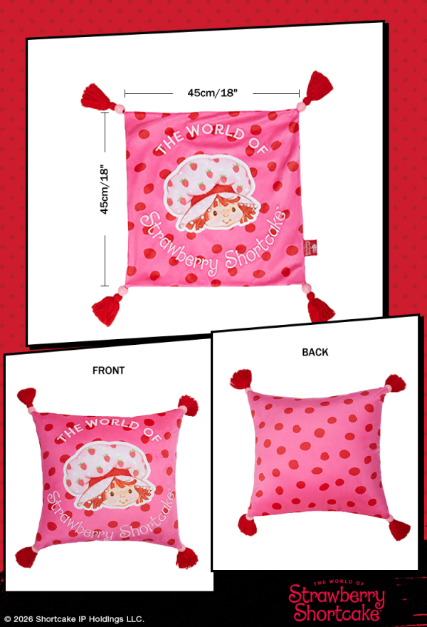 Officially Licensed Strawberry Shortcake Pink Polka Dot Pillow Cover No Inserts