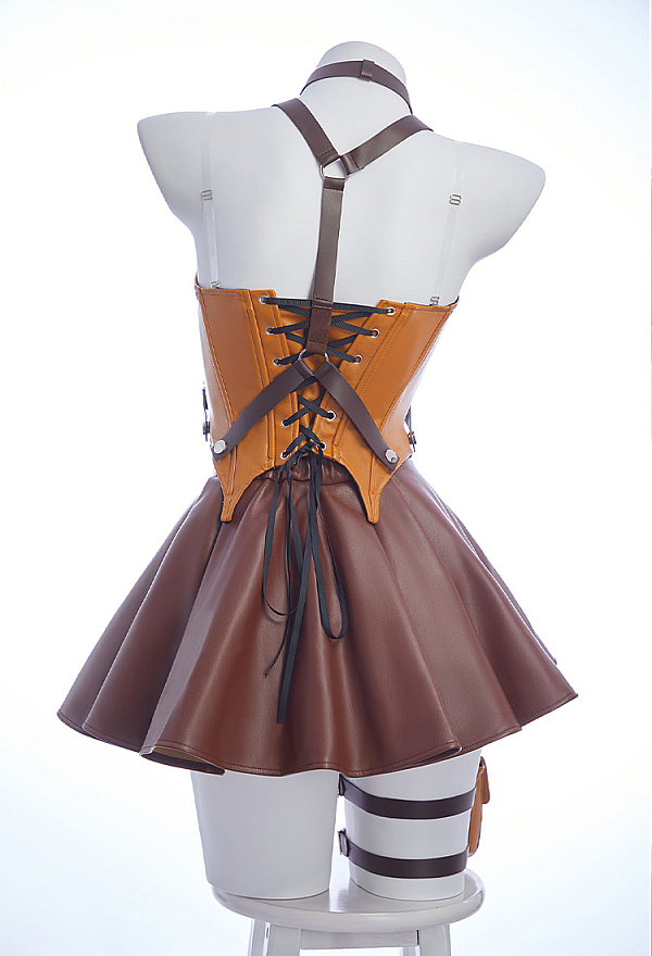 Officially Licensed Attack on Titan Survey Corps PU Corset Skirt Set for Women Officially Licensed Attack on Titan Survey Corps PU Corset Skirt Set for Women