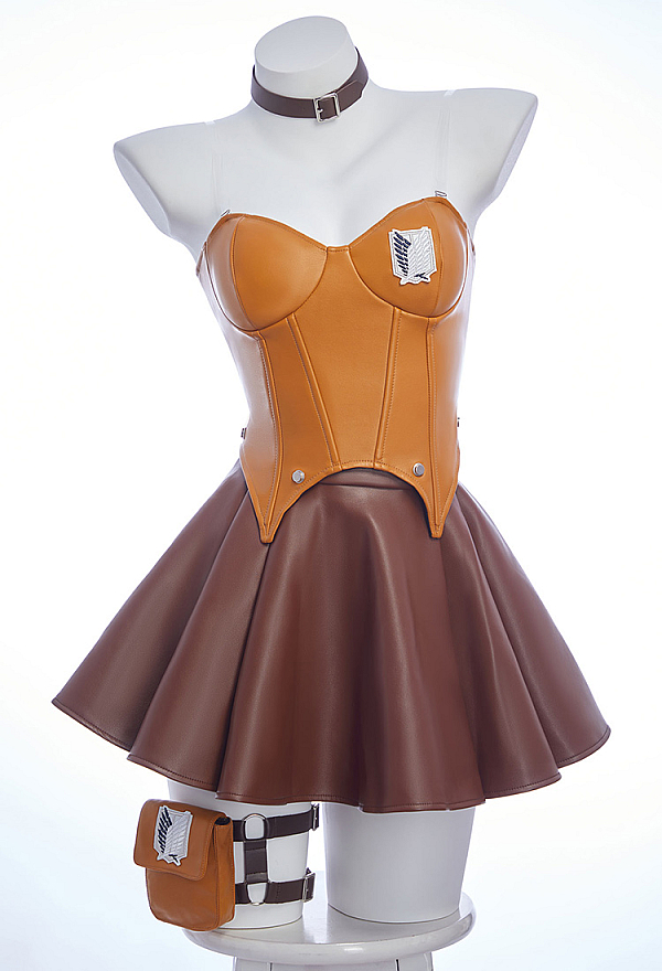 Officially Licensed Attack on Titan Survey Corps PU Corset Skirt Set for Women Officially Licensed Attack on Titan Survey Corps PU Corset Skirt Set for Women
