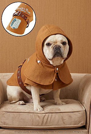 Officially Licensed Attack on Titan Scout Regiment Pet Costume Survey Corps Pet Cloak