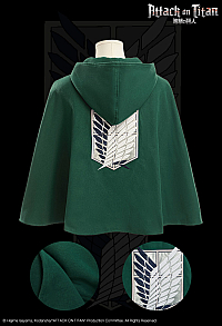 Officially Licensed Attack on Titan Survey Corps Wool-Like Polyester Hooded Cloak
