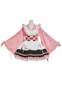 Officially Licensed Demon Slayer Kamado Nezuko Cosplay Costume Lolita Dress