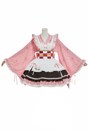 Officially Licensed Demon Slayer Kamado Nezuko Cosplay Costume Lolita Dress