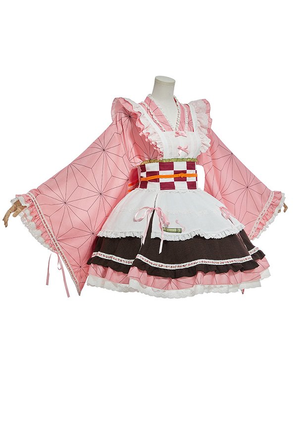 Officially Licensed Demon Slayer Kamado Nezuko Cosplay Costume Lolita Dress Officially Licensed Demon Slayer Kamado Nezuko Cosplay Costume Lolita Dress