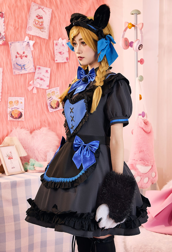 Cat Paw Maid Dress Set with Apron