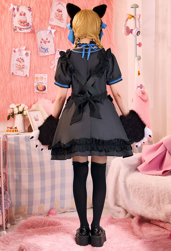 Cat Paw Maid Dress Set with Apron