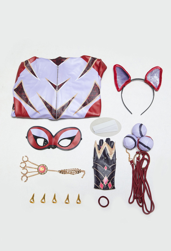 Officially Licensed Miraculous Purple Tigress Juleka Couffaine Cosplay Costume Jumpsuit Set