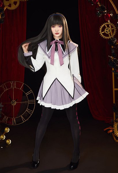 Officially Licensed Puella Magi Madoka Magica Homura Akemi Costume Full Cosplay Set