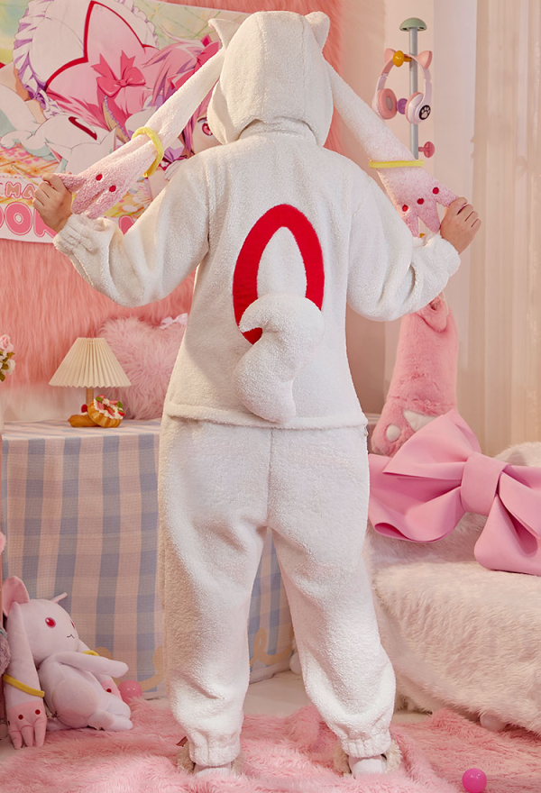 Officially Licensed Puella Magi Madoka Magica Cozy Kyubey Jumpsuit Pajamas