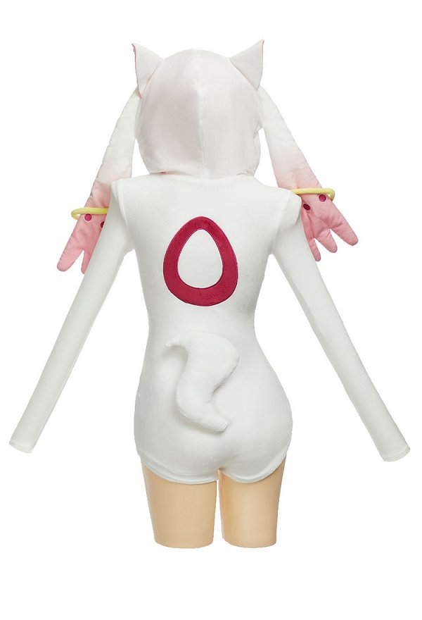 Officially Licensed Puella Magi Madoka Magica Kyubey Soft Plush Onesie Pajama with Socks Officially Licensed Puella Magi Madoka Magica Kyubey Soft Plush Onesie Pajama with Socks