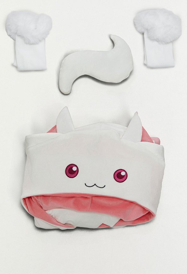 Officially Licensed Puella Magi Madoka Magica Kyubey Soft Plush Onesie Pajama with Socks Officially Licensed Puella Magi Madoka Magica Kyubey Soft Plush Onesie Pajama with Socks