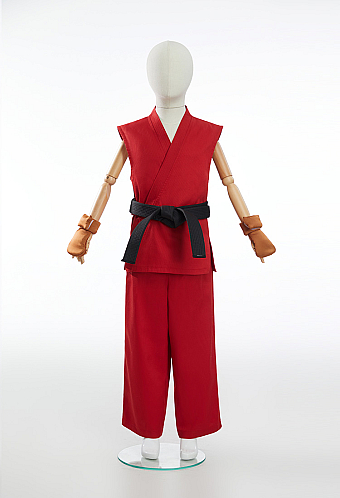 Officially Licensed Street Fighter Classic Ken Kids Cosplay Costume Full Set