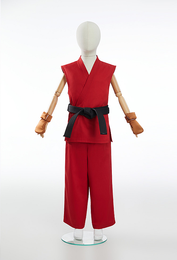Officially Licensed Street Fighter Classic Ken Kids Cosplay Costume Full Set