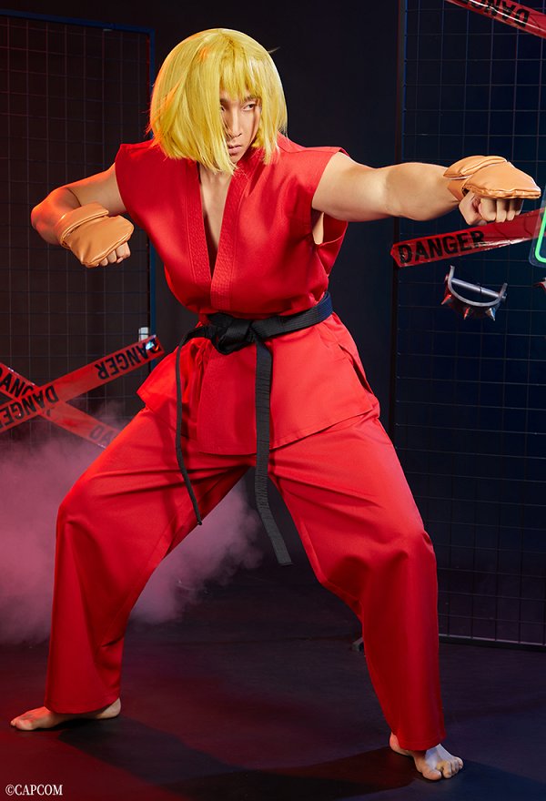 Officially Licensed Street Fighter Ken Cosplay Costume Complete Set Officially Licensed Street Fighter Ken Cosplay Costume Complete Set