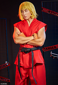 Officially Licensed Street Fighter Ken Cosplay Costume Complete Set