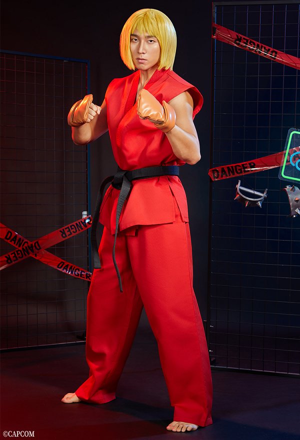 Officially Licensed Street Fighter Ken Cosplay Costume Complete Set Officially Licensed Street Fighter Ken Cosplay Costume Complete Set