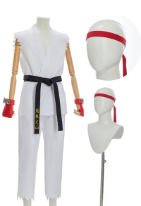 Officially Licensed Street Fighter Ryu Men's Cosplay Costume Set Karate Gi