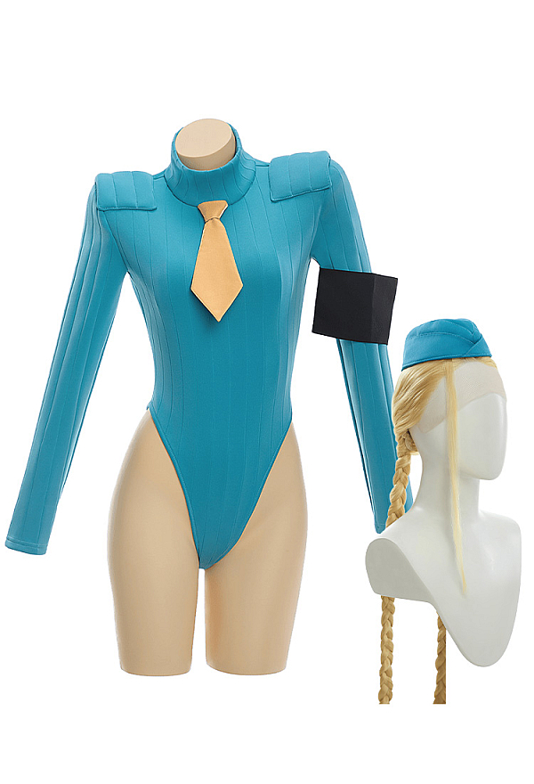 Officially Licensed Street Fighter Classic Cammy Blue Cosplay Costume