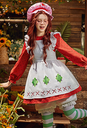 Officially Licensed Strawberry Shortcake Cosplay Costume Dress Set