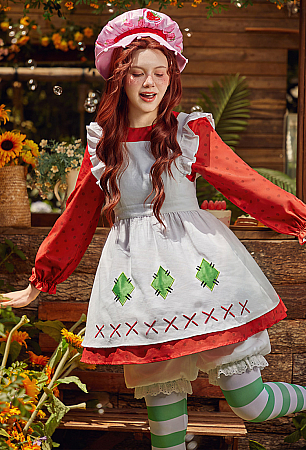 Officially Licensed Strawberry Shortcake Cosplay Costume Dress Set