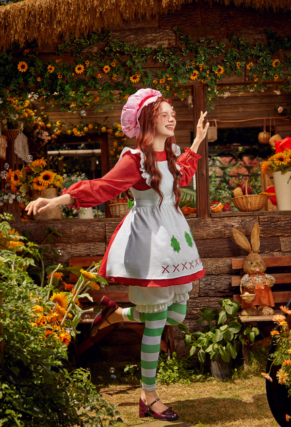 Officially Licensed Strawberry Shortcake Cosplay Costume Dress Set Officially Licensed Strawberry Shortcake Cosplay Costume Dress Set