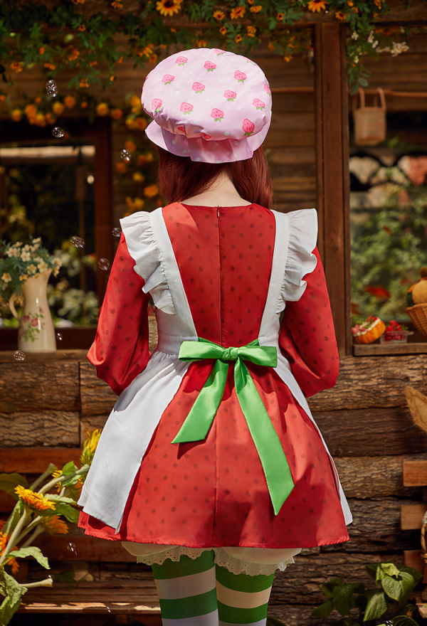 Officially Licensed Strawberry Shortcake Cosplay Costume Dress Set Officially Licensed Strawberry Shortcake Cosplay Costume Dress Set