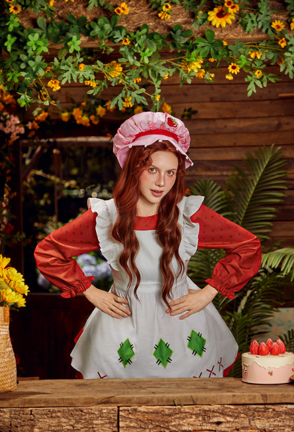 Officially Licensed Strawberry Shortcake Cosplay Costume Dress Set Officially Licensed Strawberry Shortcake Cosplay Costume Dress Set