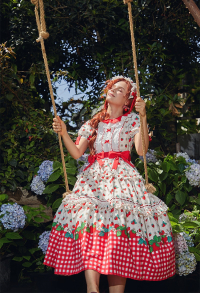 Officially Licensed Strawberry Shortcake Red Cottagecore Lolita Dress