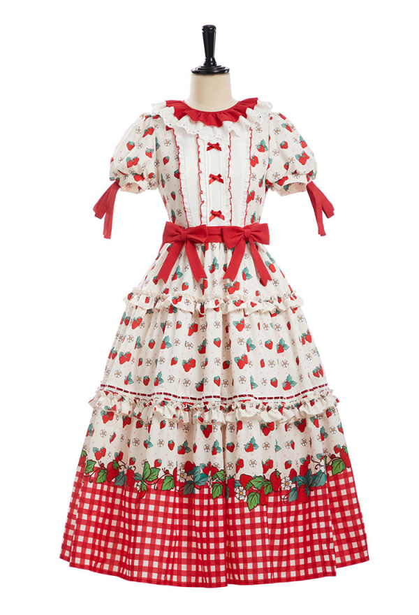 Officially Licensed Strawberry Shortcake Red Cottagecore Lolita Dress Officially Licensed Strawberry Shortcake Red Cottagecore Lolita Dress