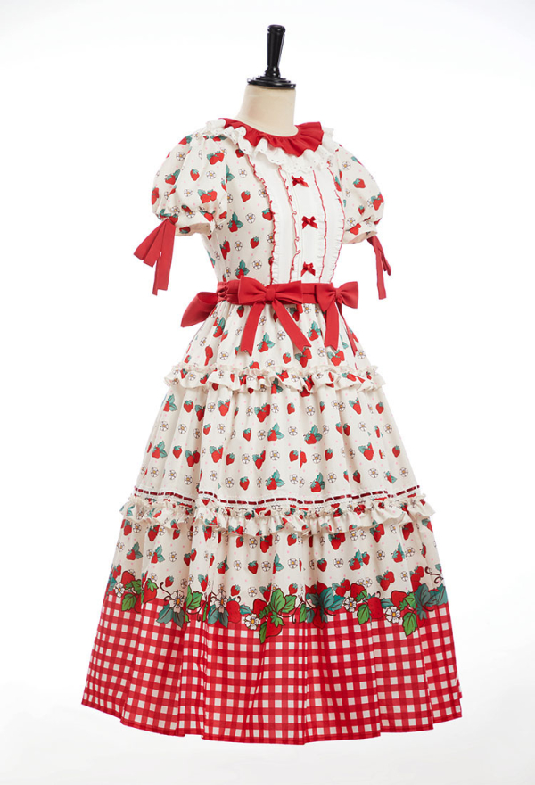 Officially Licensed Strawberry Shortcake Red Cottagecore Lolita Dress Officially Licensed Strawberry Shortcake Red Cottagecore Lolita Dress