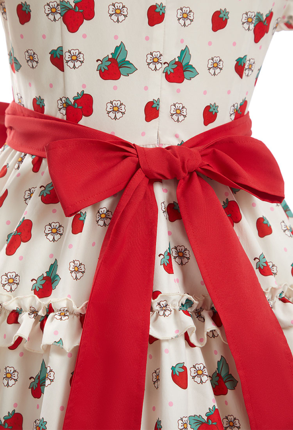 Officially Licensed Strawberry Shortcake Red Cottagecore Lolita Dress Officially Licensed Strawberry Shortcake Red Cottagecore Lolita Dress