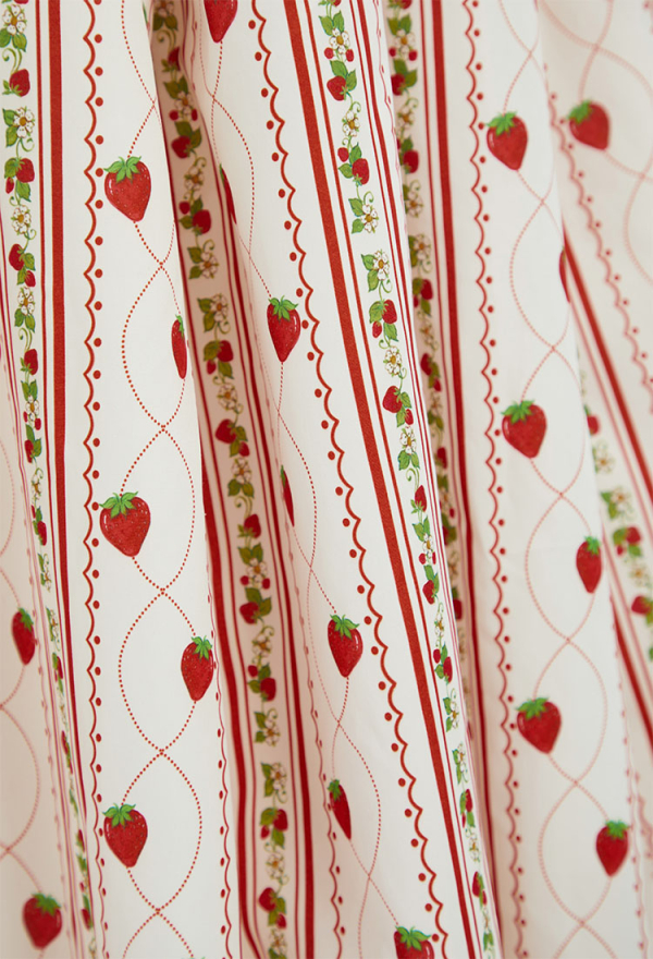 Officially Licensed Strawberry Shortcake Women Corset Dress with Puff Sleeves Officially Licensed Strawberry Shortcake Women Corset Dress with Puff Sleeves