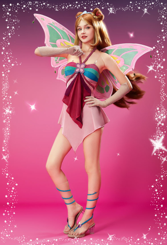 Officially Licensed Winx Club Enchantix Flora Cosplay Costume Set