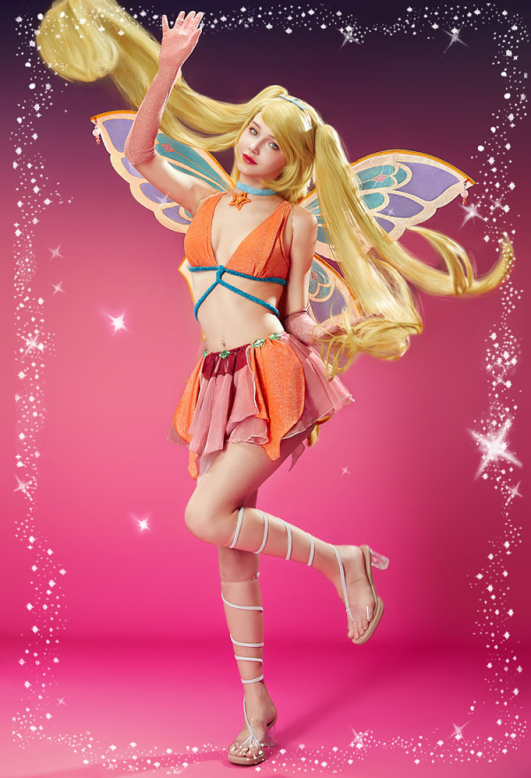 Officially Licensed Winx Club Enchantix Stella Cosplay Costume Set Officially Licensed Winx Club Enchantix Stella Cosplay Costume Set