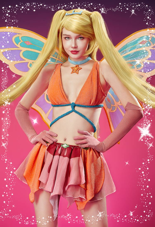 Officially Licensed Winx Club Enchantix Stella Cosplay Costume Set Officially Licensed Winx Club Enchantix Stella Cosplay Costume Set