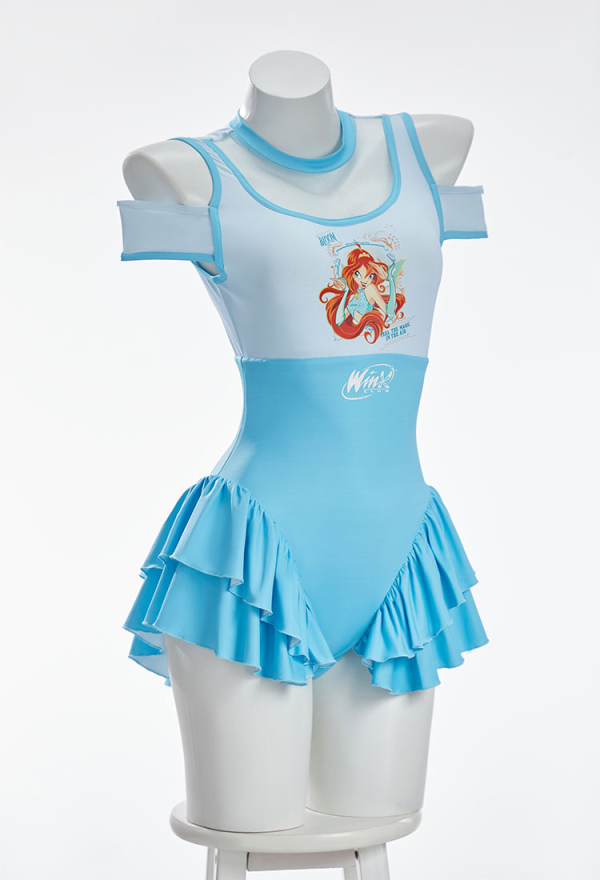Officially Licensed Winx Club Bloom Jumpsuit with Pleated Skirt