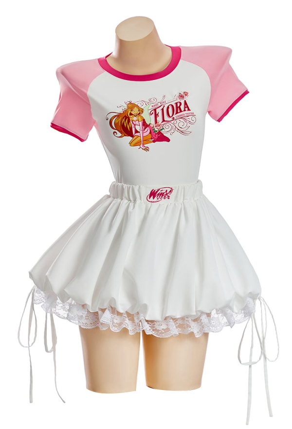 Officially Licensed Winx Club Flora Bodysuit with Skirt